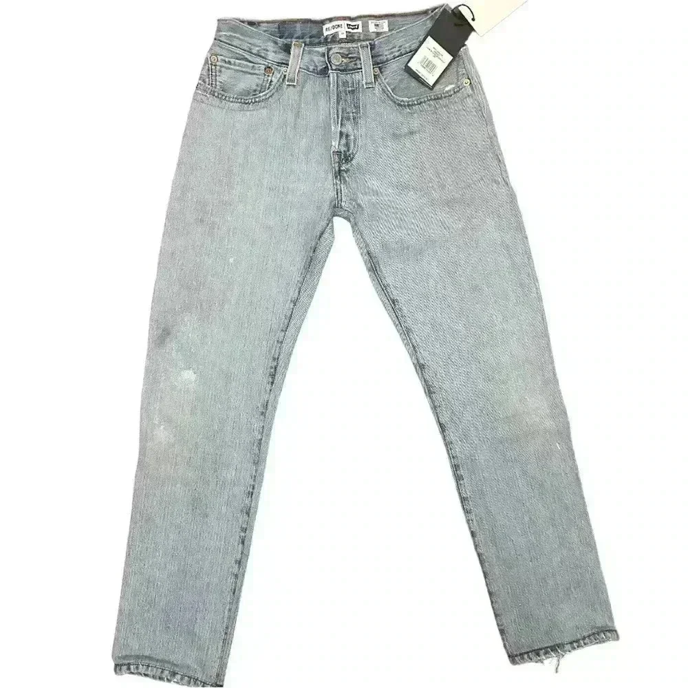 Re/Done Reworked Levi’s Low Slung Straight in Light Indigo, size 23, NWT - Picture 2 of 7